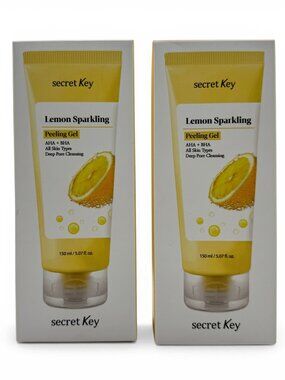 2x Secret Key Lemon Sparkling Peeling Gel Deep Pore Cleansing 150ml ea EXP 9/28